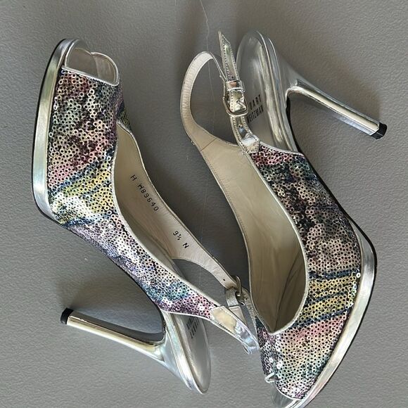 Stuart Weitzman Sequin Heels - 9.5 - Picture 4 of 14